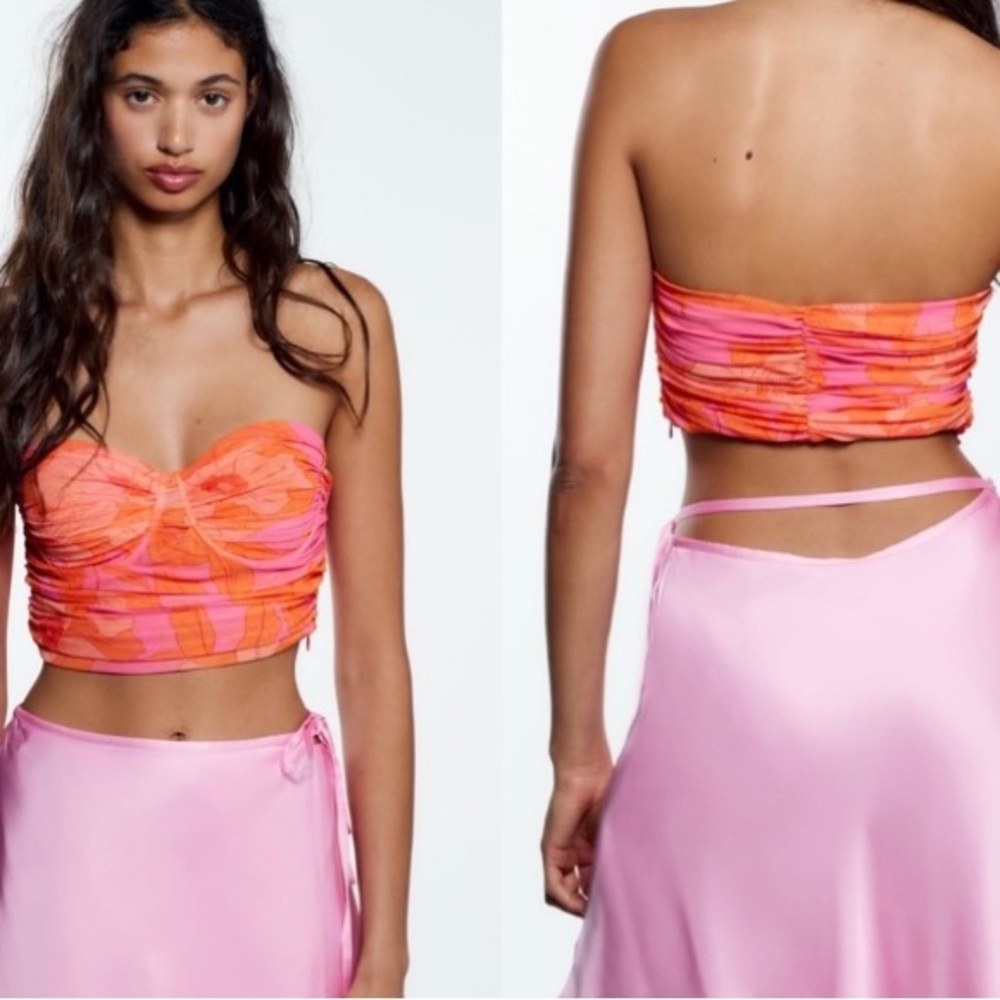 Zara Tulle Bustier Crop Top. NWT. Size Small. - Picture 10 of 11